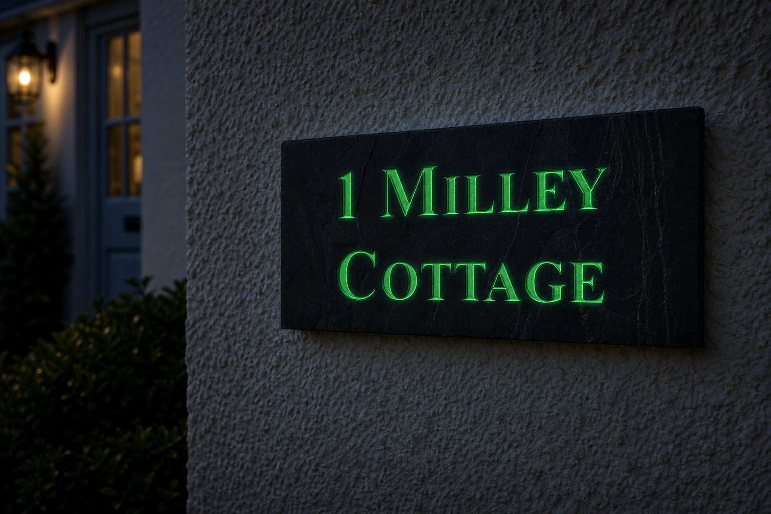 Green reflective infill at night