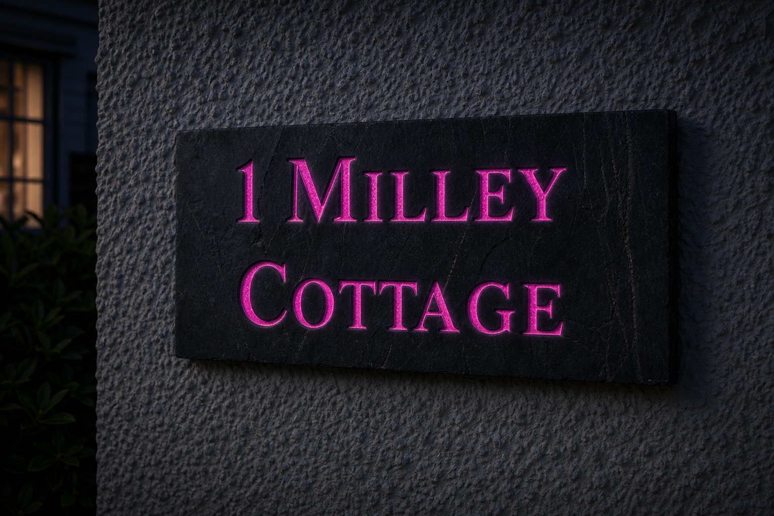 Pink reflective infill at night